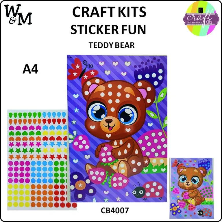 Craft Kit Sticker Fun Teddy Bear CB4007